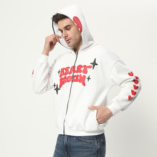 Fake Love Zip-Up hoodie (Frost White)